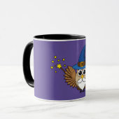 Leuke Merlin de Wizard Uil Cartoon Mok (Voorkant links)