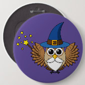 Leuke Merlin de Wizard Uil Cartoon Ronde Button 6,0 Cm (Voorkant /achterkant)