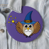 Leuke Merlin de Wizard Uil Cartoon Ronde Button 6,0 Cm (In situ)