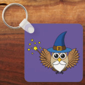 Leuke Merlin de Wizard Uil Cartoon Sleutelhanger (Voorkant)