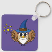 Leuke Merlin de Wizard Uil Cartoon Sleutelhanger (Achterkant)