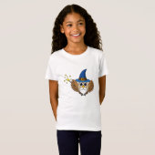 Leuke Merlin de Wizard Uil Cartoon T-shirt (Voorkant volledig)