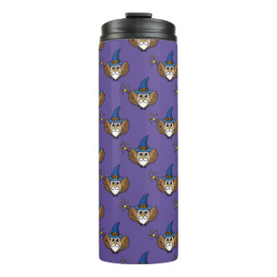 Leuke Merlin de Wizard Uil Cartoon Thermosbeker
