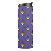 Leuke Merlin de Wizard Uil Cartoon Thermosbeker (Gedraaid links)