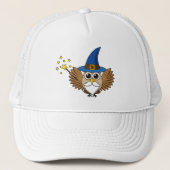 Leuke Merlin de Wizard Uil Cartoon Trucker Pet (Voorkant)