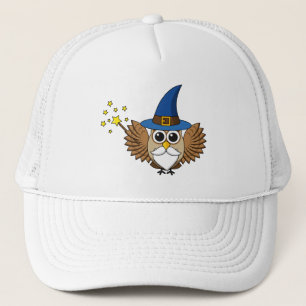 Leuke Merlin de Wizard Uil Cartoon Trucker Pet