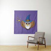 Leuke Merlin de Wizard Uil Cartoon Wandkleed (In situ)