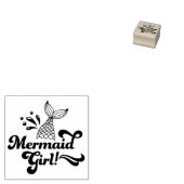 Leuke Mermaid Girl Party Rubber Stamp Rubberstempel (Gestempeld)