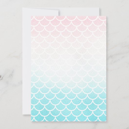 Leuke Mermaid Meisje Verjaardag Party Uitnodiging (Achterkant)