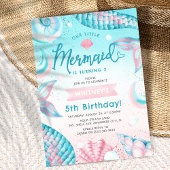 Leuke Mermaid Meisje Verjaardag Party Uitnodiging