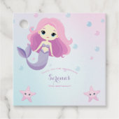 Leuke Mermaid Meisje Verjaardagsfeest Bedankjes Labels (Voorkant)
