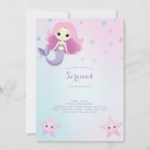 Leuke Mermaid Meisje Verjaardagsfeest Kaart (Voorkant)