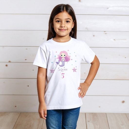 Leuke Mermaid Meisje Verjaardagsfeest T-shirt