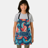 Leuke Mermaid Waterverf Kleurrijke Patroon Schort (Insitu)