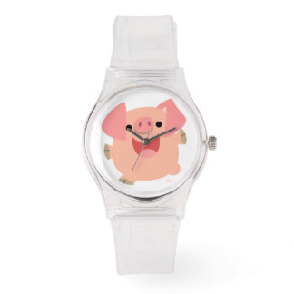Leuke Merry Cartoon Varken Vrouwen Sportief Horlog Horloge