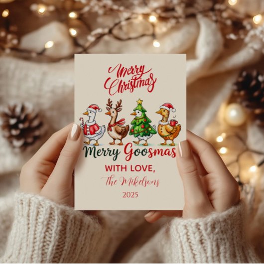 Leuke Merry Goosmas Kerstmis Feestdagenkaart