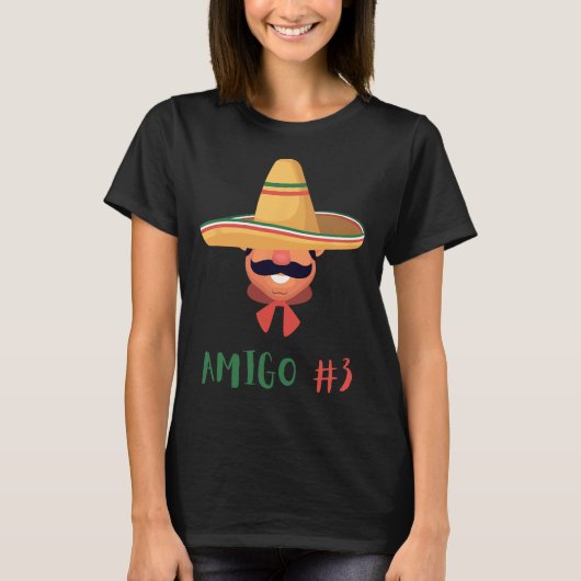 Leuke Mexicaanse Amigo #3 Groep Matching DIY Hallo T-shirt (Voorkant)