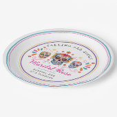 Leuke Mexicaanse Fiesta Calavera Sugar Skull Verja Papieren Bordje (Gekanteld)
