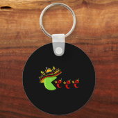 Leuke Mexicaanse Sombrero Eating Hot Pepper Skulls Sleutelhanger (Voorkant)