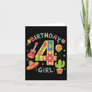 Leuke Mexicaanse themafeest 4e verjaardag Fiesta 4 Kaart