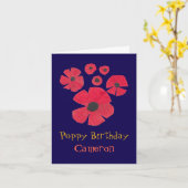 Leuke MidCentury Poppies Leuke Verjaardag Kaart (Gele Bloem)