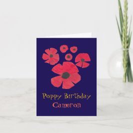 Leuke MidCentury Poppies Leuke Verjaardag Kaart