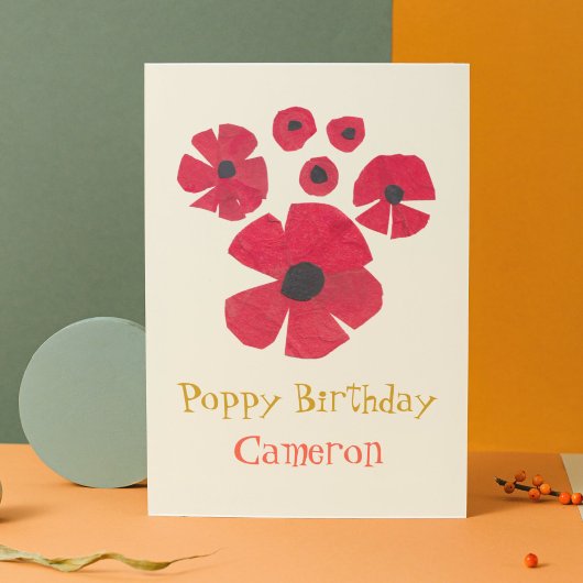 Leuke MidCentury Poppies Schattige gevouwen Wenska Kaart