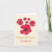 Leuke MidCentury Poppies Schattige gevouwen Wenska Kaart (Voorkant)