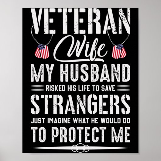Leuke Militaire Veteranen Cadeau Voor Echtgenoot E Poster (Voorkant)