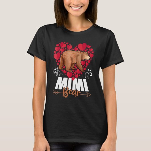 Leuke Mimi Beer hart oma happy Moederdag T-shirt (Voorkant)