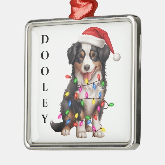 LEUKE MINI AUSTRALISCHE HERDER HOND METALEN ORNAMENT (Links)