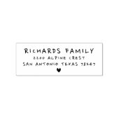 Leuke mini hart familie adres bruiloft retour mail rubberstempel (Gestempeld)
