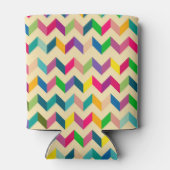 Leuke Mini Retro Regenboog Chevron Patroon Foam Co Blikjeskoeler (Achterkant)
