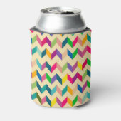 Leuke Mini Retro Regenboog Chevron Patroon Foam Co Blikjeskoeler (Blikje Achterkant)
