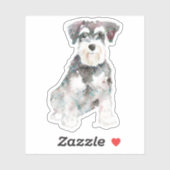 Leuke miniatuur Schnauzer hond illustratie Sticker (Vel)