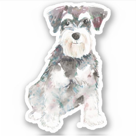 Leuke miniatuur Schnauzer hond illustratie Sticker (Voorkant)