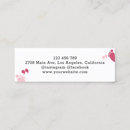 Leuke Minimale Babysitten service Kinderopvang Mini Visitekaartje (Achterkant)