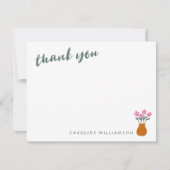 Leuke minimalistische bloemen gepersonaliseerde na bedankkaart (Voorkant)