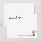 Leuke minimalistische bloemen gepersonaliseerde na bedankkaart (Voorkant / Achterkant)