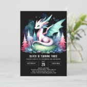 Leuke minimalistische drakenverjaardag kaart (Staand voorkant)