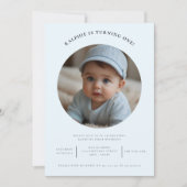 Leuke minimalistische foto Eerste Verjaardag bord  Kaart (Voorkant)