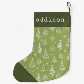 Leuke minimalistische groene vakantieboom Kinder Kleine Kerstsok (Achterkant)