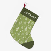 Leuke minimalistische groene vakantieboom Kinder Kleine Kerstsok (Voorkant (Hangend))