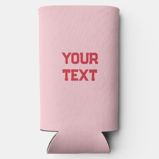 Leuke minimalistische meisjesrode en roze kleuren  seltzer blikjeskoeler (Achterkant)