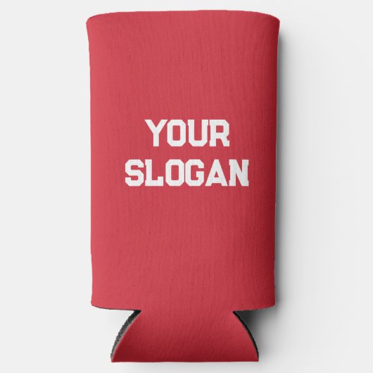 Leuke minimalistische meisjesrode en roze kleuren  seltzer blikjeskoeler (Voorkant)