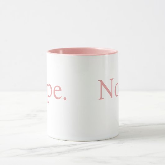 Leuke minimalistische roze Nope koffie mok (Midden)