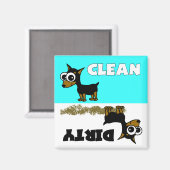 Leuke Minpin Clean / Vuile Vaatwasser Magnet (Voorkant / Achterkant)