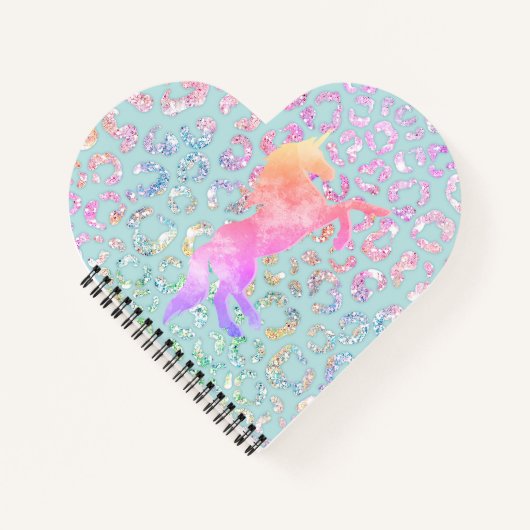 Leuke Mint Dierenprint glitter Notitieboek (Voorkant)