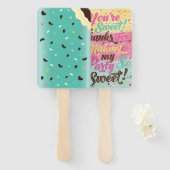 Leuke Mint Ice Cream Popsicle Treat Verjaardagsfee Handwaaier (Voorkant en achterkant)