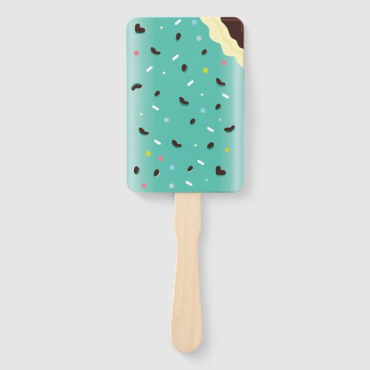 Leuke Mint Ice Cream Popsicle Treat Verjaardagsfee Handwaaier (Voorkant)